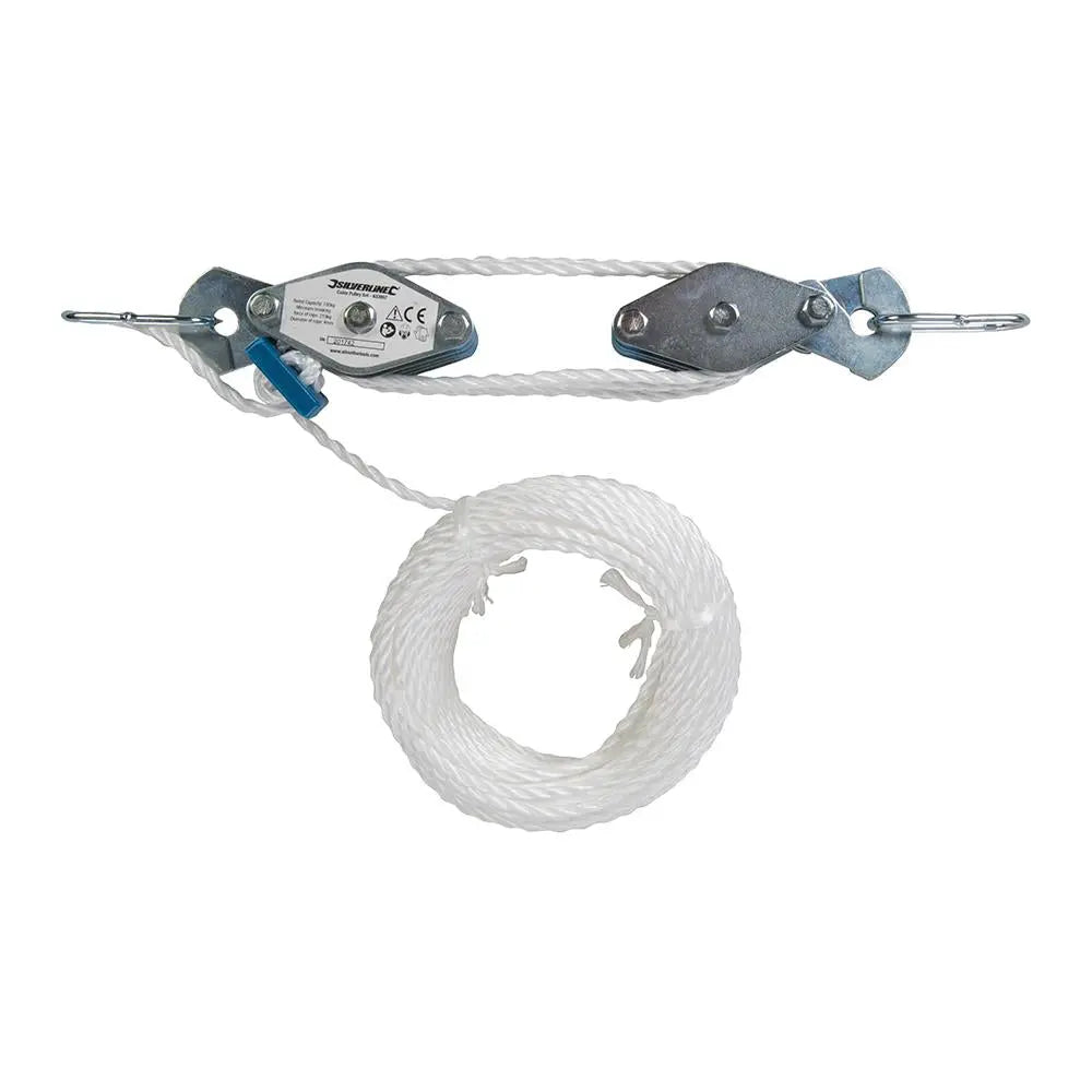 Silverline Cable Pulley Set 180kg 633957 White Rose Tools