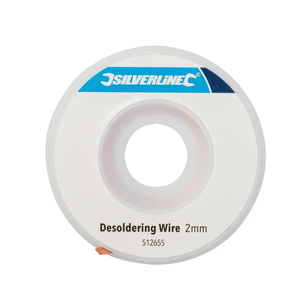 Silverline Desoldering Wire 2mm 512655  White Rose Tools