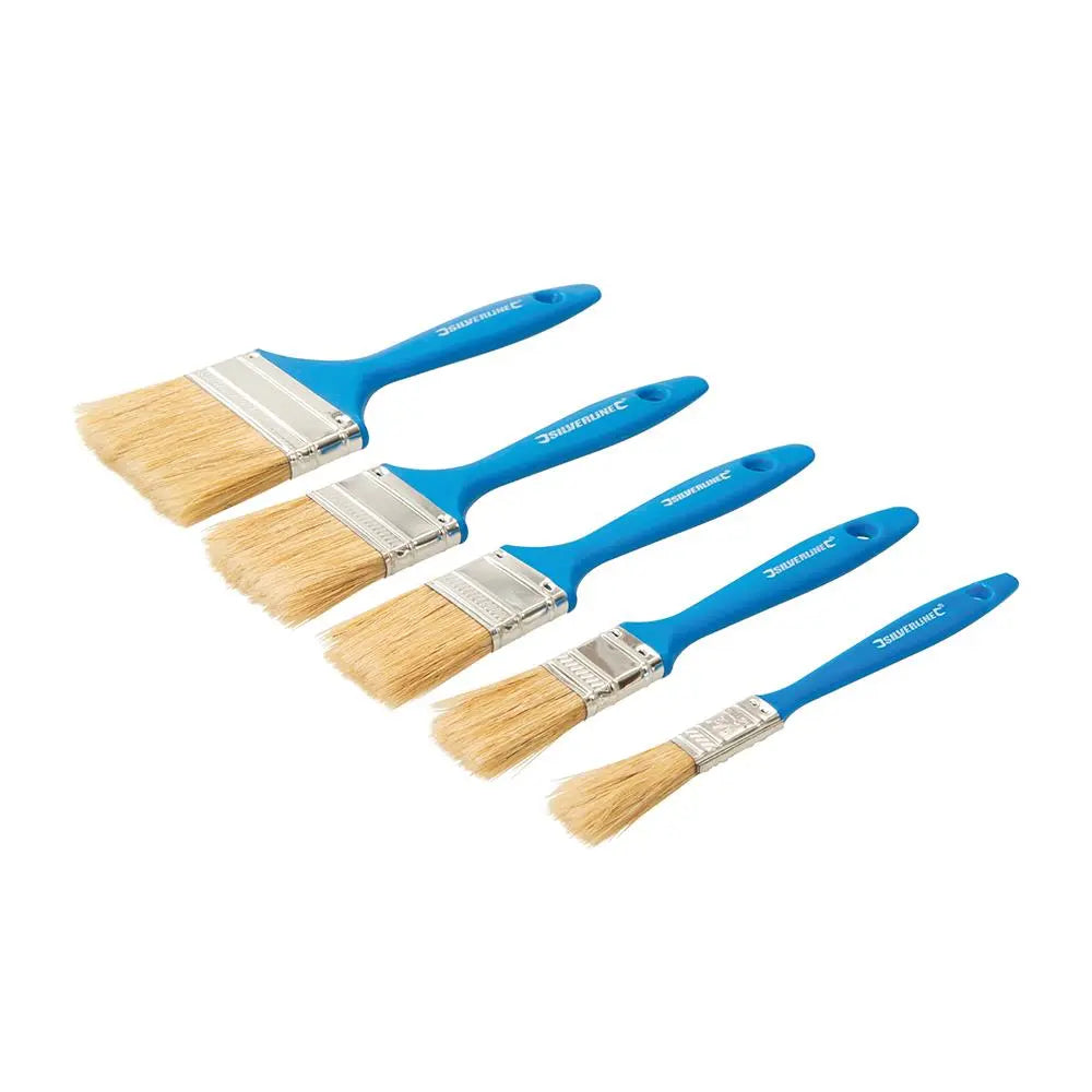 Silverline Disposable Paint Brush Set 5pce White Rose Tools