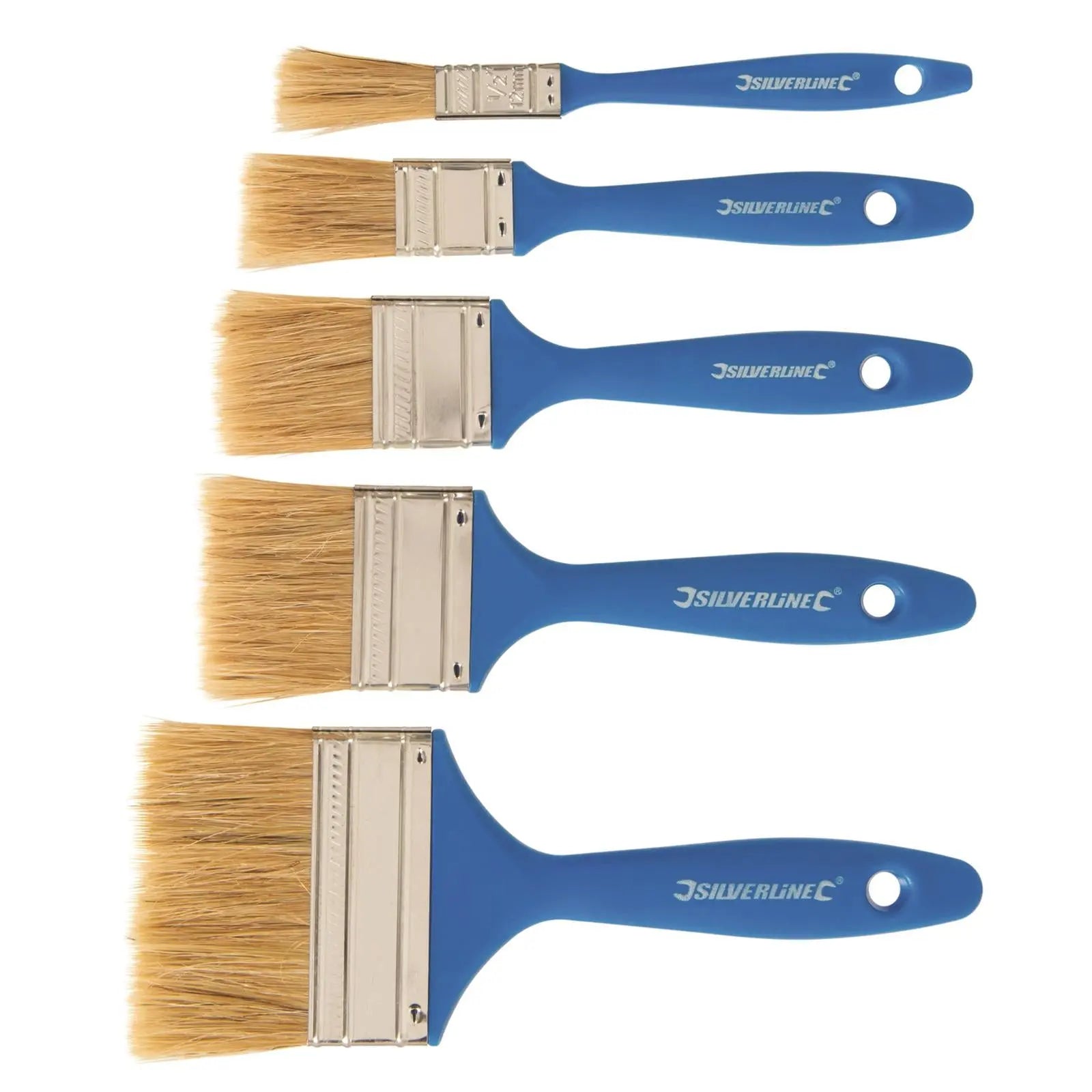 Silverline Disposable Paint Brush Set 5pce White Rose Tools