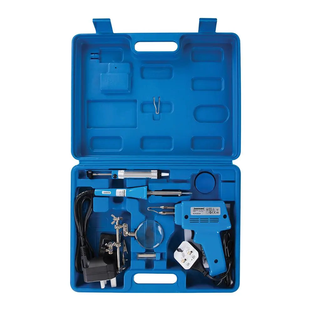 Silverline Electric Soldering Kit 9pce 100W / 30W 845318  White Rose Tools