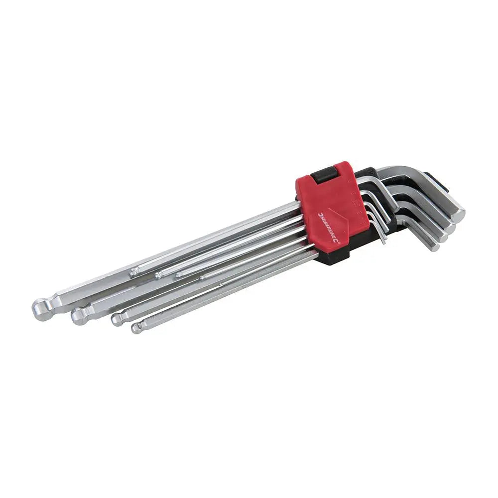 Silverline Expert Hex Key Ball End Set 9pce 1.5 - 10mm 675323  White Rose Tools