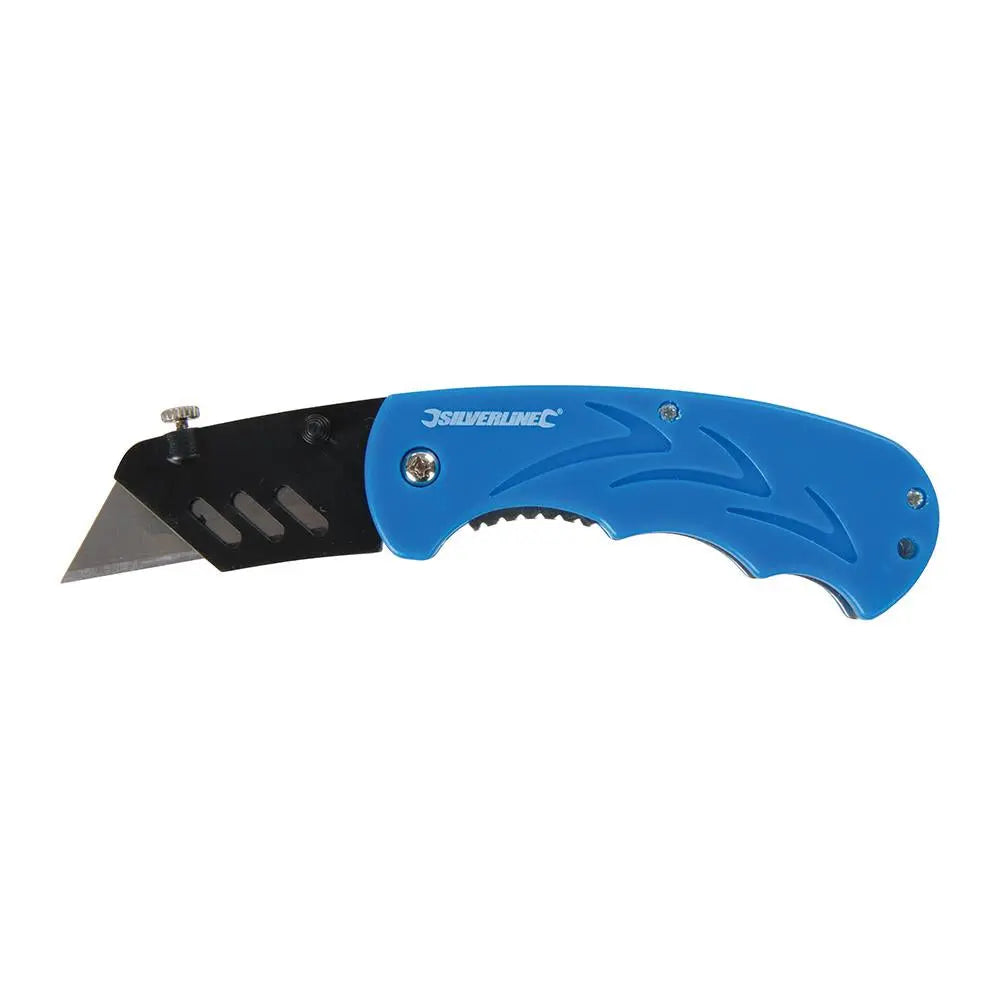 Silverline Folding Utility Knife 160mm 373728  White Rose Tools
