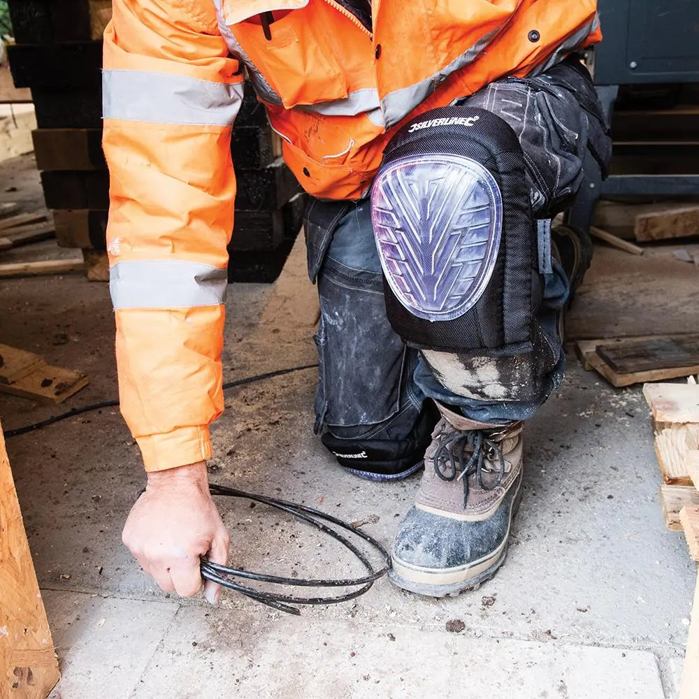 Silverline Hard Cap Gel Knee Pads Adjustable 633711 White Rose Tools