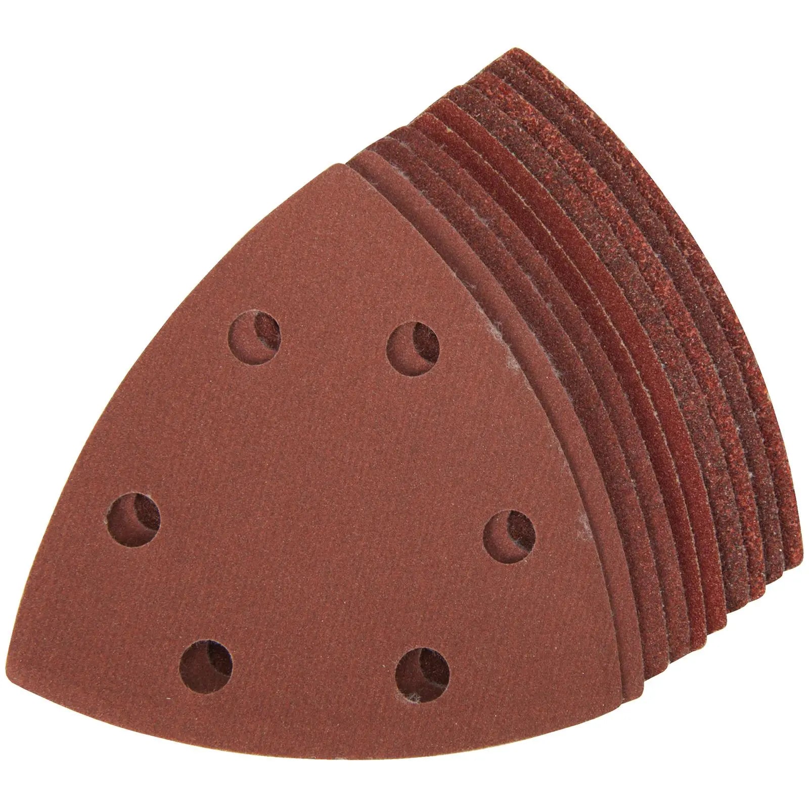 Silverline Hook and Loop Triangle Sheets 90mm 10 Pack Assorted Grit