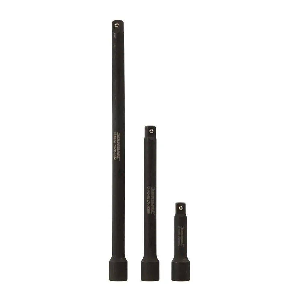 Silverline Impact Extension Bar Set 3/8" 3pce 75 150 250 mm
