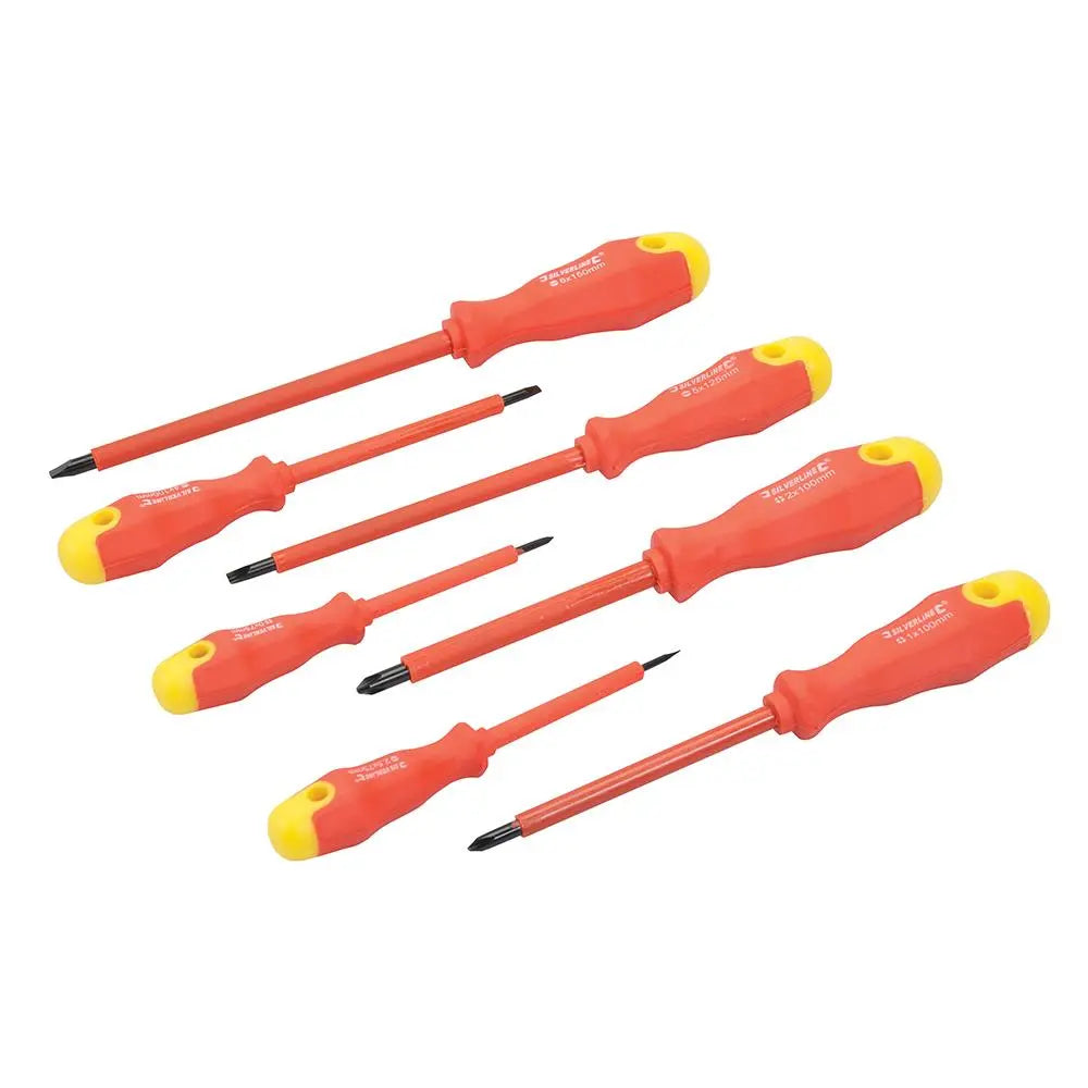 Silverline Insulated Soft-Grip Screwdriver Set 7pce 993043  White Rose Tools
