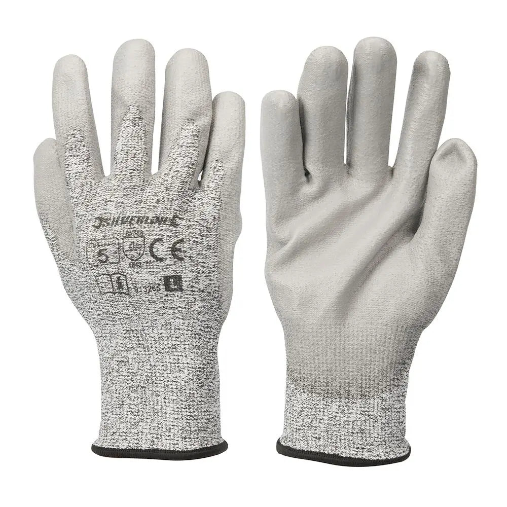 Silverline Large CUT 5 Gloves Kevlar Abrasion Tear Puncture Safety Work Builders