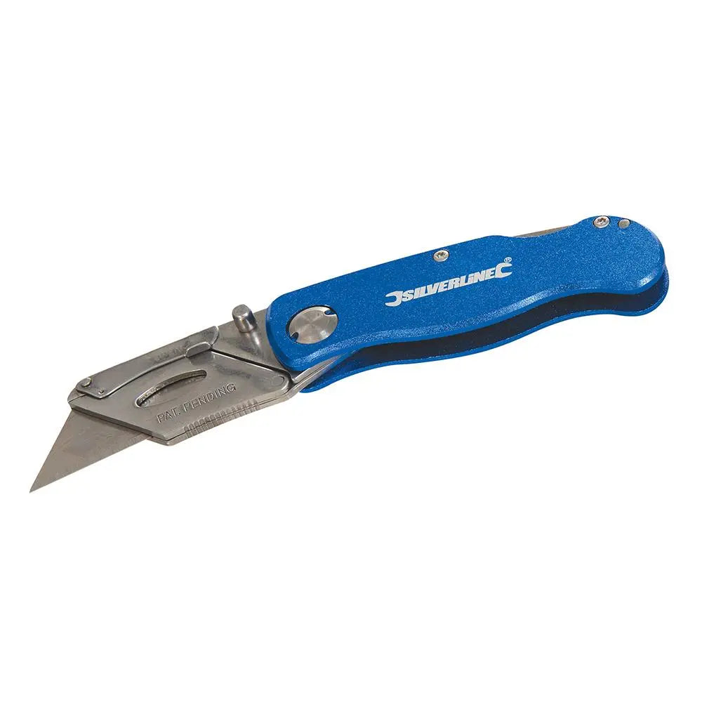 Silverline Lock Knife & 10 Blades 90mm 290192  White Rose Tools