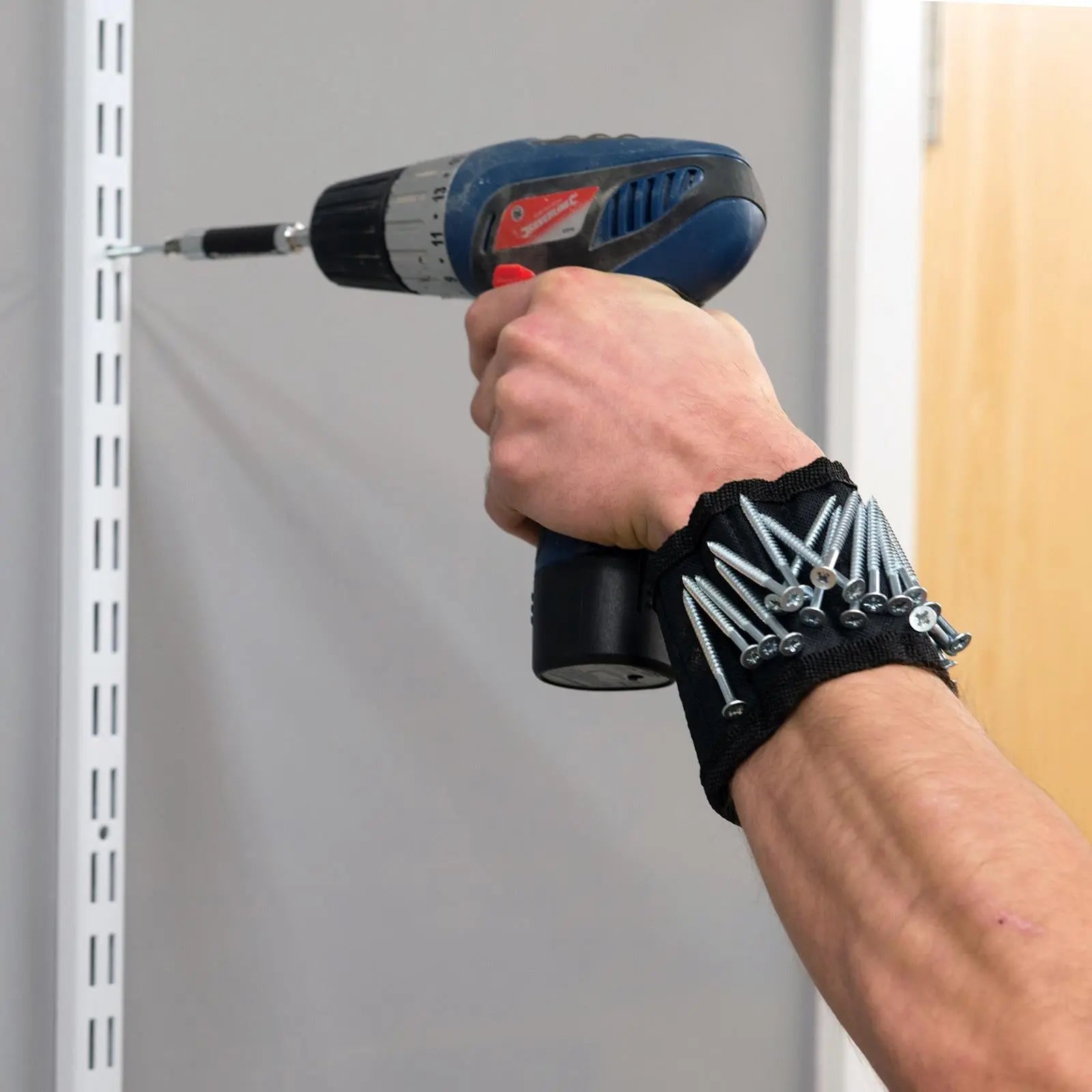 Silverline Magnetic Wristband 16 Magnets Adjustable Tray Nail Holder