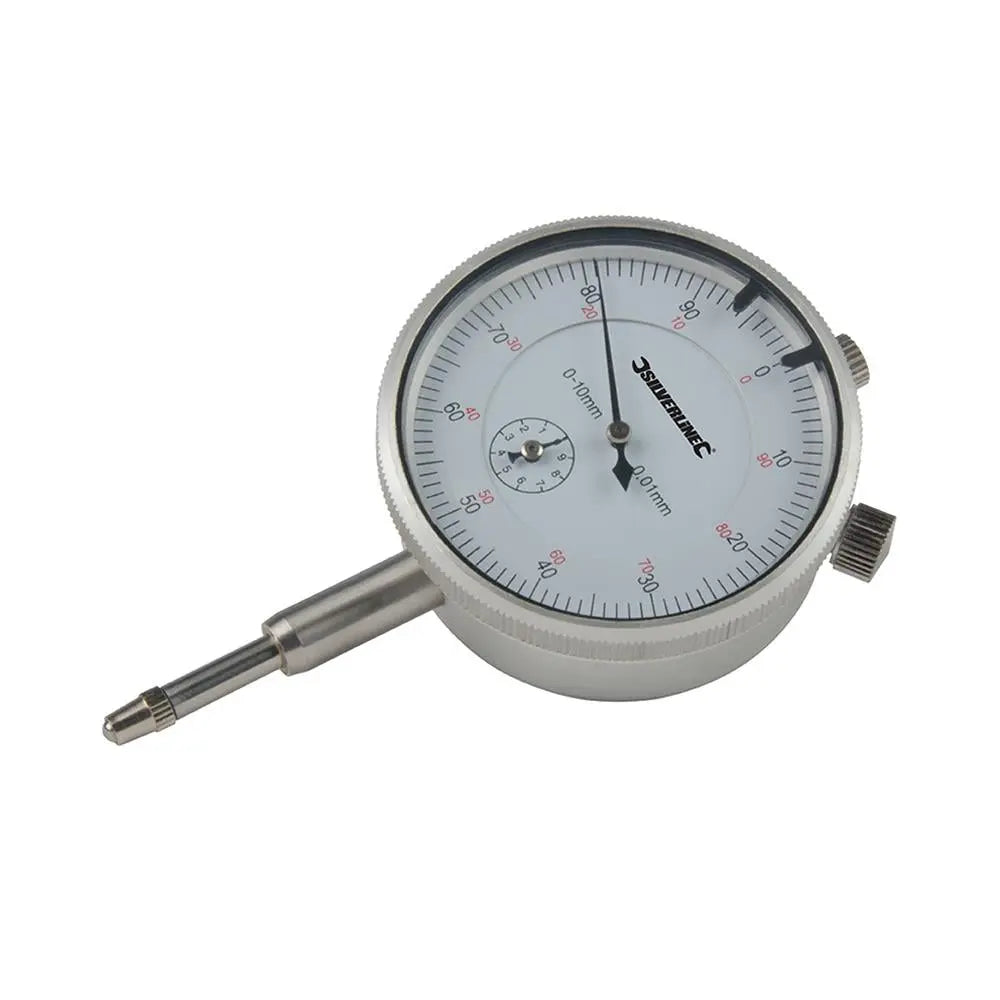 Silverline Metric Dial Indicator 0 - 10mm 196521  White Rose Tools