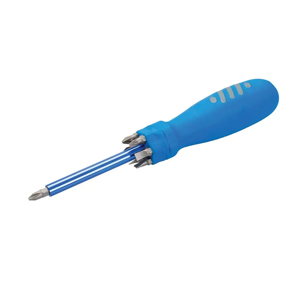 Silverline Multi-Bit Screwdriver with Telescopic Pick-Up Magnet 7 Driver Bits 250547 White Rose Tools