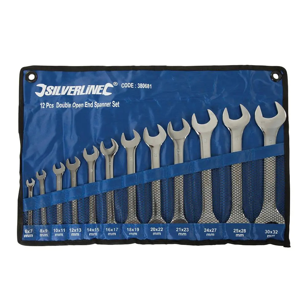 Silverline Open-Ended Spanner Set 12pce 6 - 32mm 380681  White Rose Tools