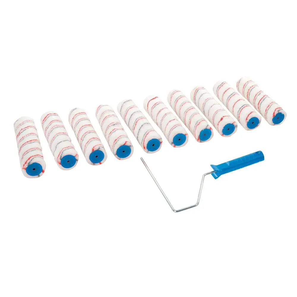 Silverline Paint Roller Frame & 10 Sleeves Painting Decorating 10" (254mm)