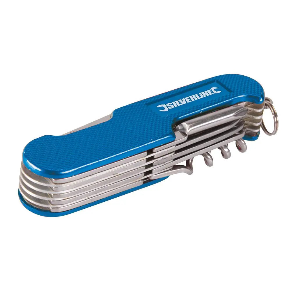 Silverline Pocket Knife 14-Function 75mm 270627  White Rose Tools