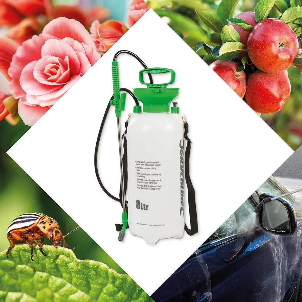 Silverline Pressure Sprayer 8Ltr 868593  White Rose Tools