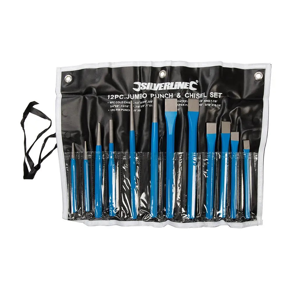 Silverline Punch & Chisel Set 12pce PC05  White Rose Tools