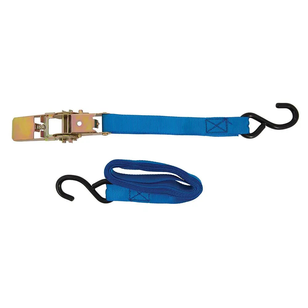 Silverline Ratchet Tie Down Strap S-Hook 4.5m x 25mm - Rated 250kg Capacity 500kg MS21S White Rose Tools