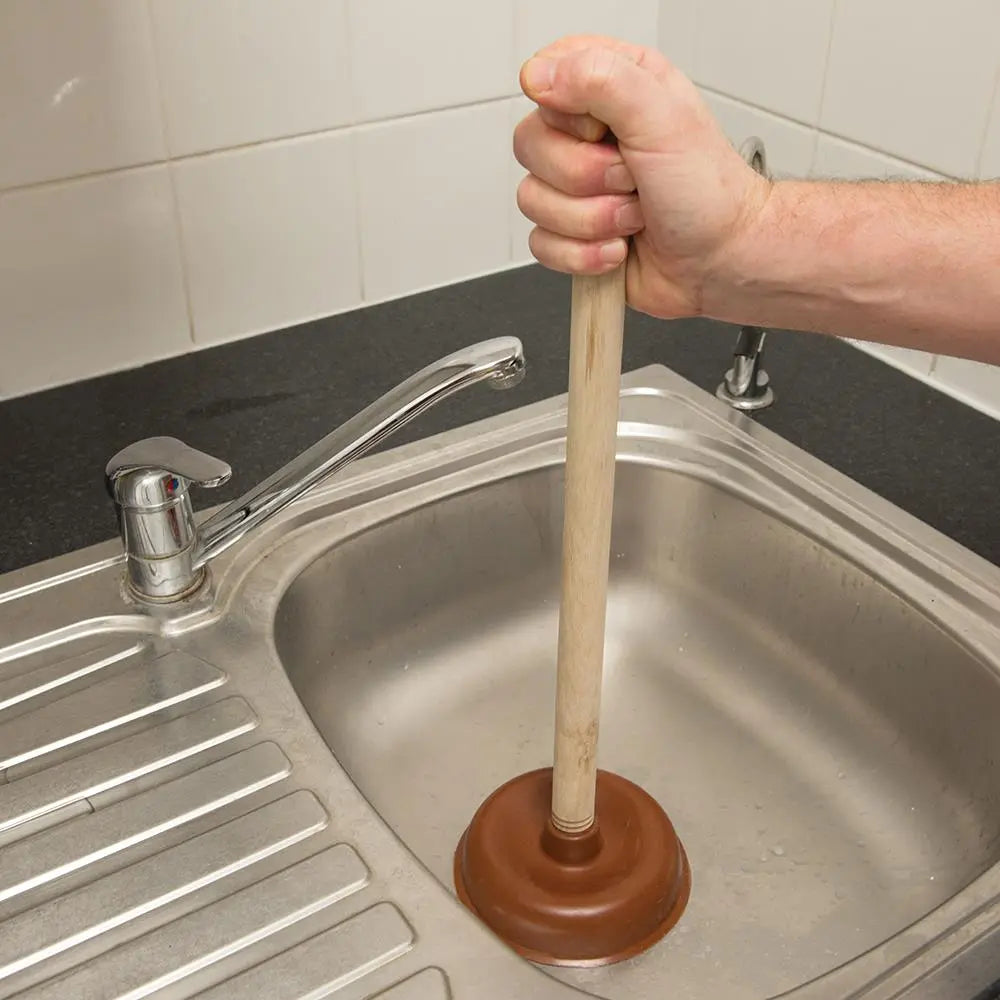 Silverline Sink Plunger 140 x 22mm Toilet Bath Shower Drain Pipe Unblocker