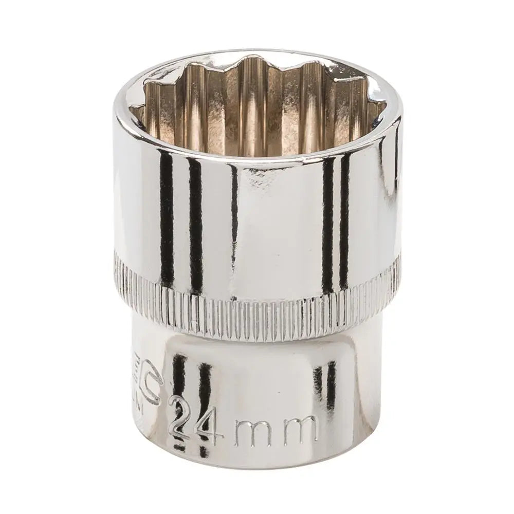 Silverline Socket 1/2" Drive 12pt Metric 24mm 449975 White Rose Tools
