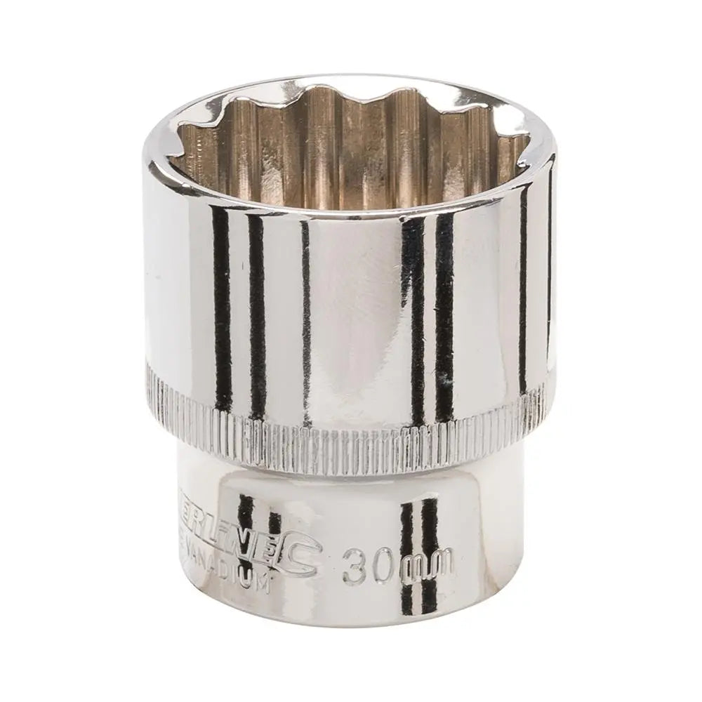 Silverline Socket 1/2" Drive 12pt Metric 30mm 736697 White Rose Tools