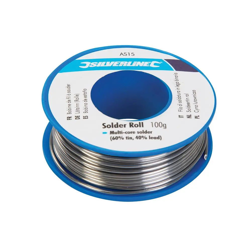 Silverline Solder Roll 100g AS15  White Rose Tools