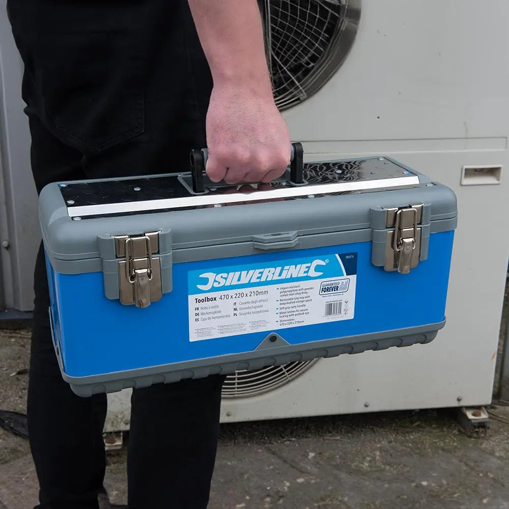 Silverline Toolbox 470 x 220 210mm 386076 White Rose Tools