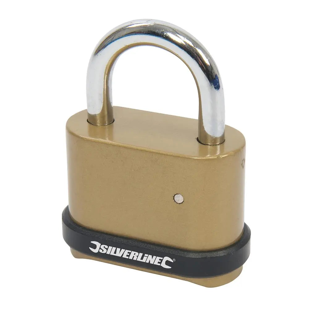 Silverline Zinc Alloy Combination Padlock 4-Digit 50mm 472645  White Rose Tools