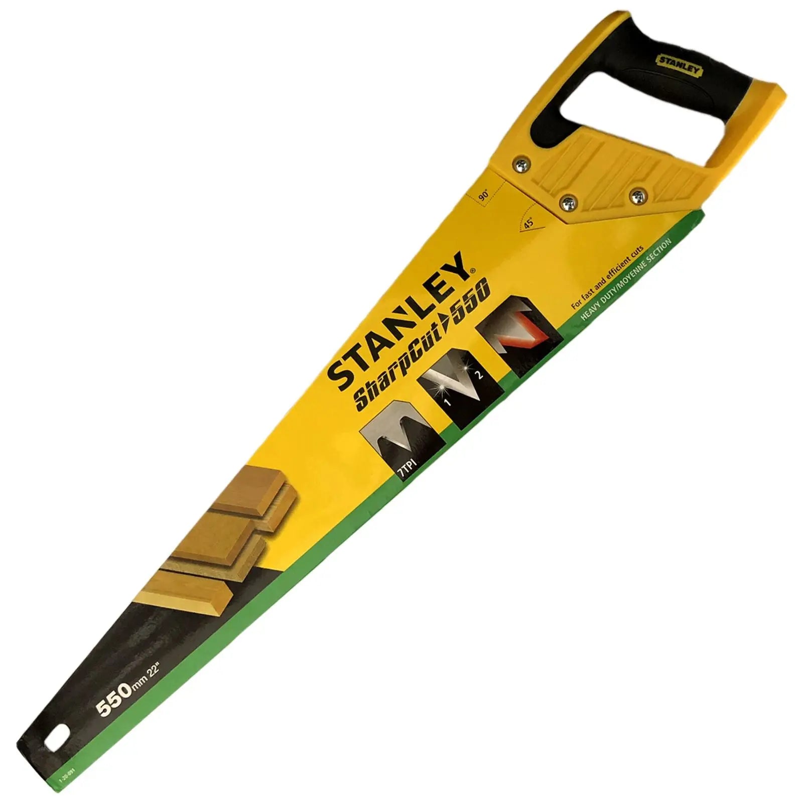 Stanley 550mm (22") Heavy Duty SharpCut Hand Saw 7TPI