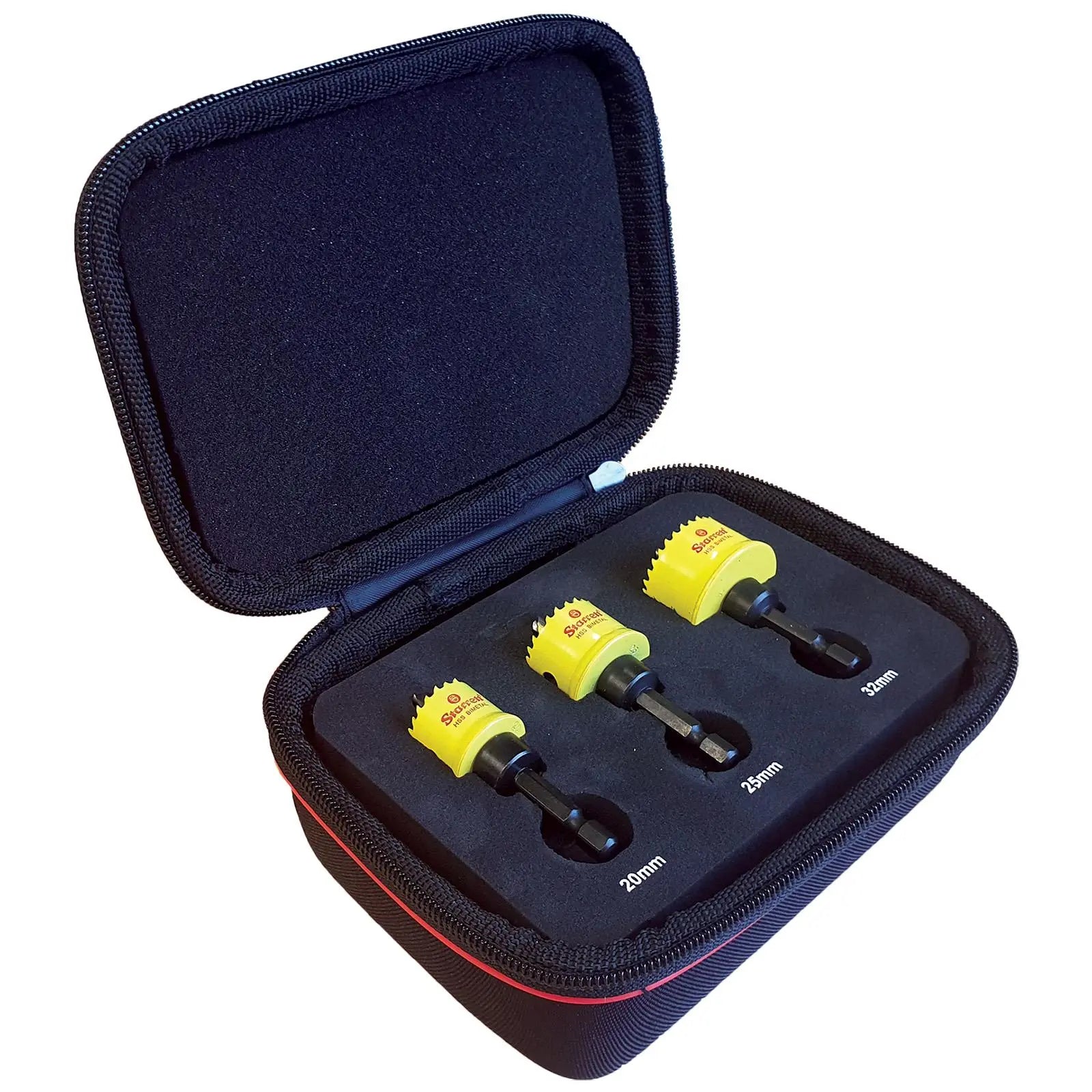 Starrett Cordless Smooth Cut CSC Electricians Holesaw Kit 3 Piece 20 mm 25 mm 32 mm BF1420 KCS03001 White Rose Tools