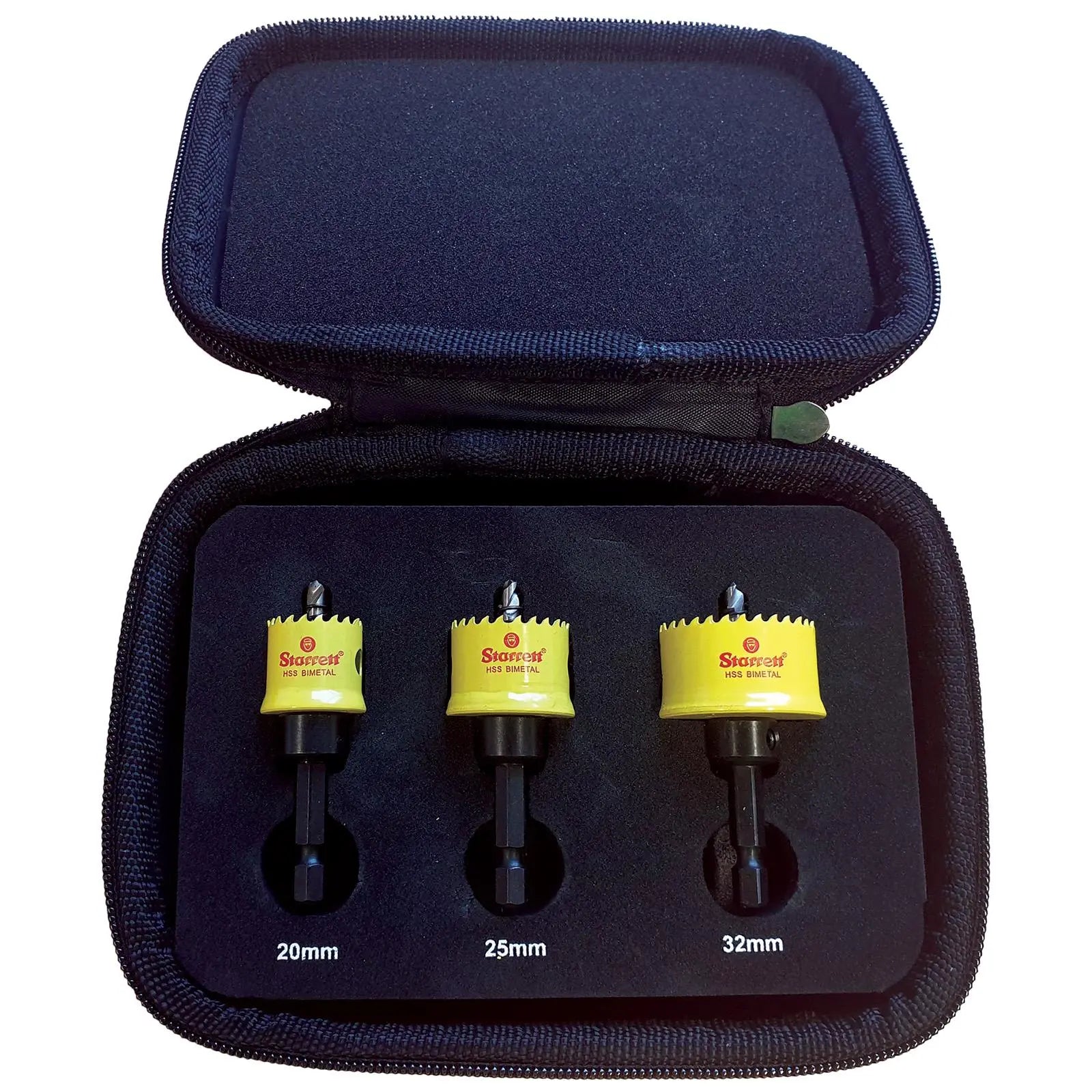 Starrett Cordless Smooth Cut CSC Electricians Holesaw Kit 3 Piece 20 mm 25 mm 32 mm BF1420 KCS03001 White Rose Tools