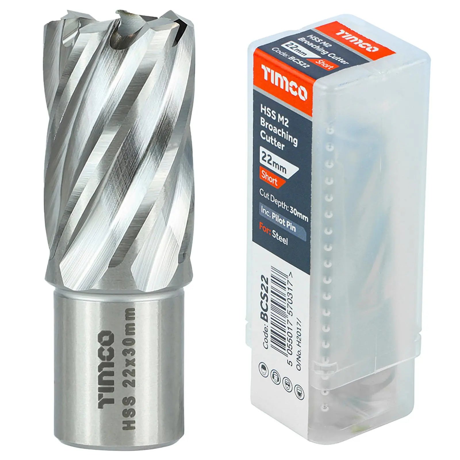 TIMCO Broaching Cutters M2 HSS Steel Mag Drill Bit and Replacement Pilot Pins - Choose Size  White Rose Tools