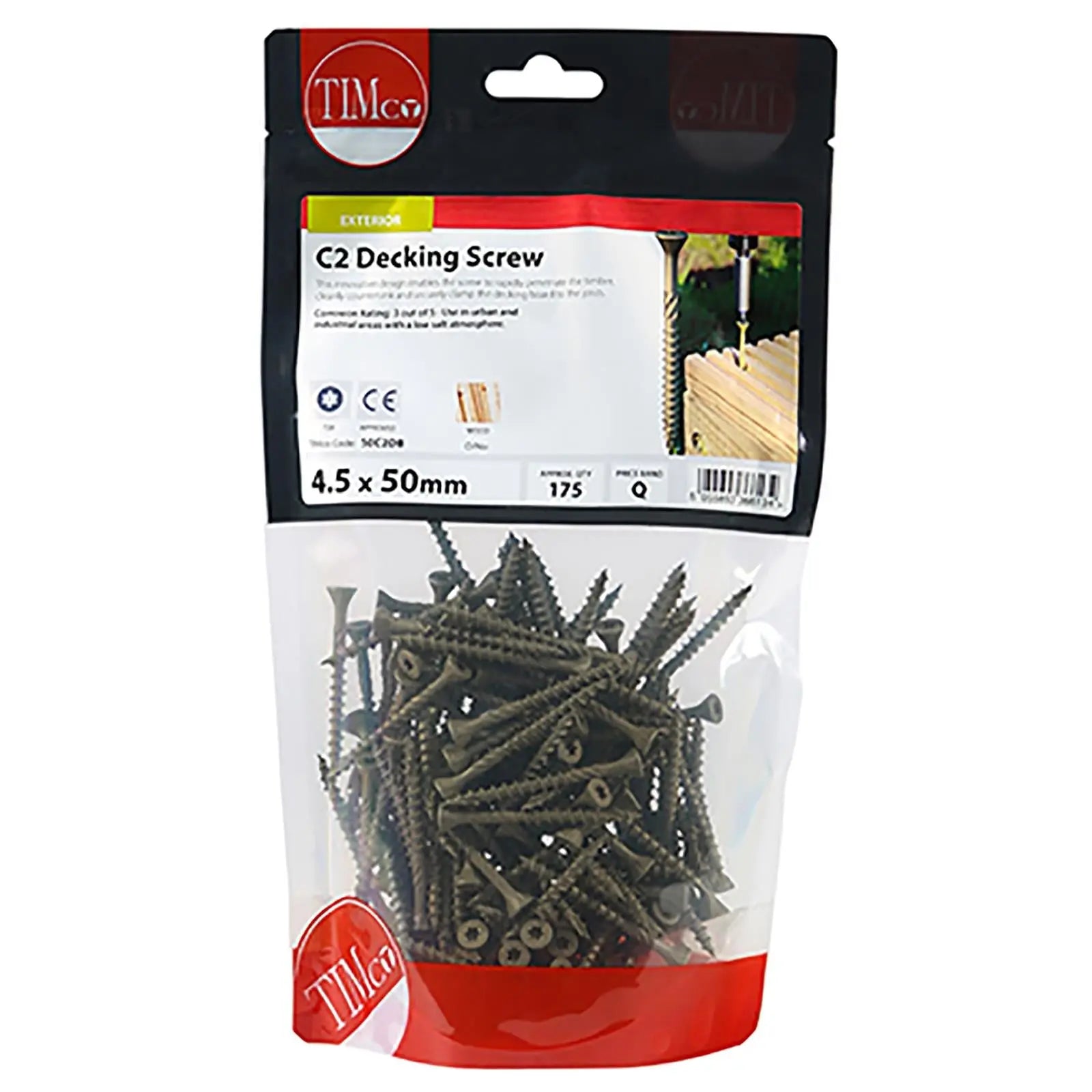 TIMCO C2 Deck Fix Premium Decking Screws Torx Exterior Green Timber Construction White Rose Tools