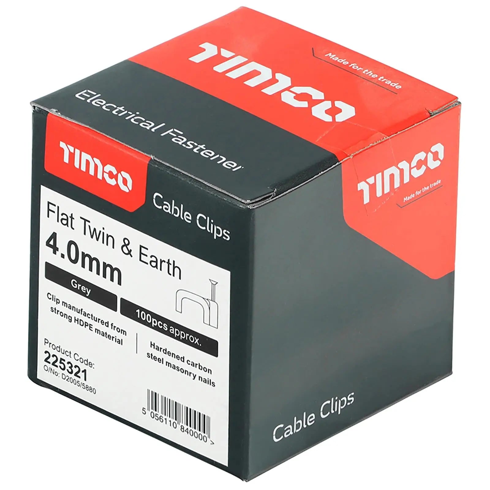 TIMCO Cable Clips Flat Twin and Earth 100 Box 1.5-10mm Choose Size  White Rose Tools