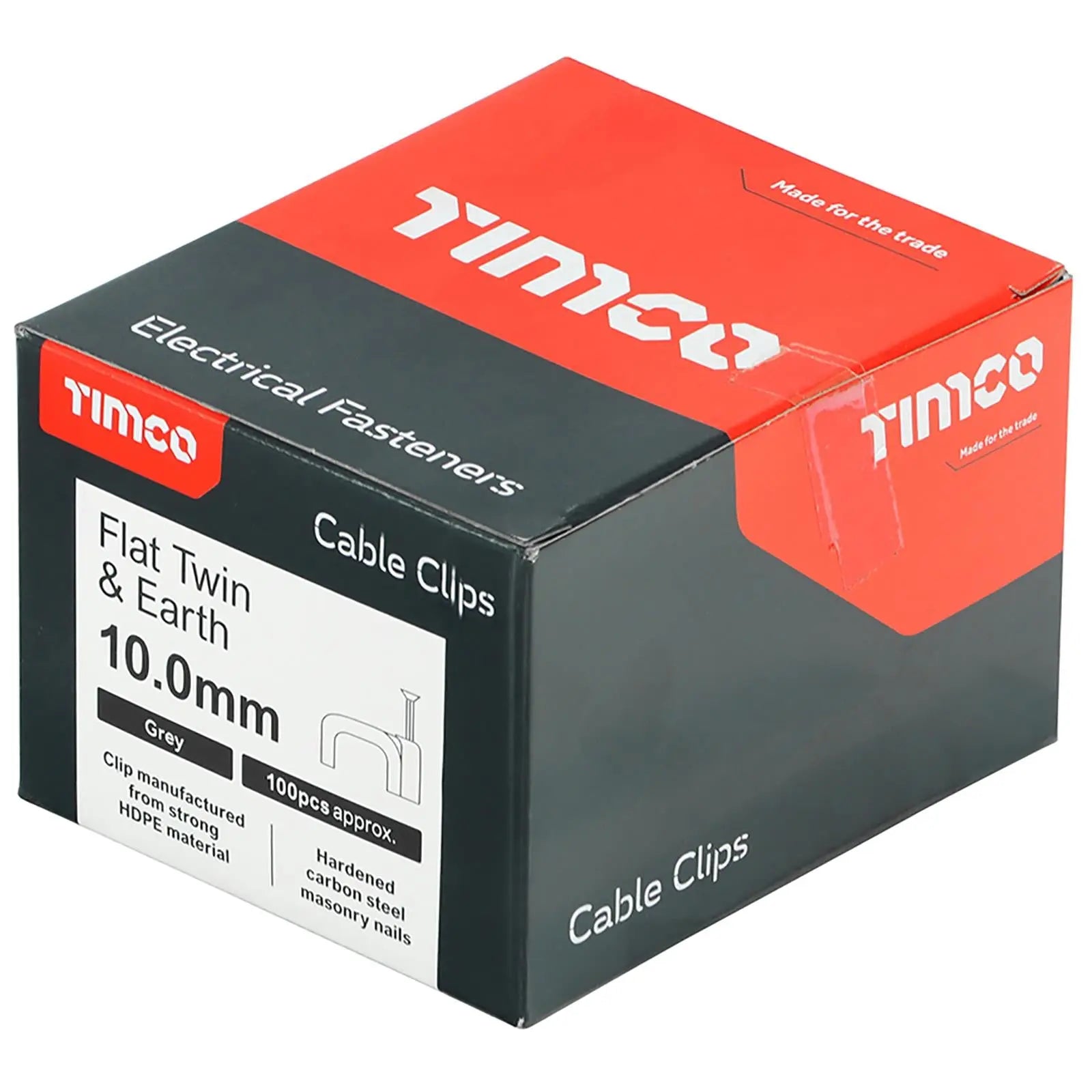 TIMCO Cable Clips Flat Twin and Earth 100 Box 1.5-10mm Choose Size  White Rose Tools