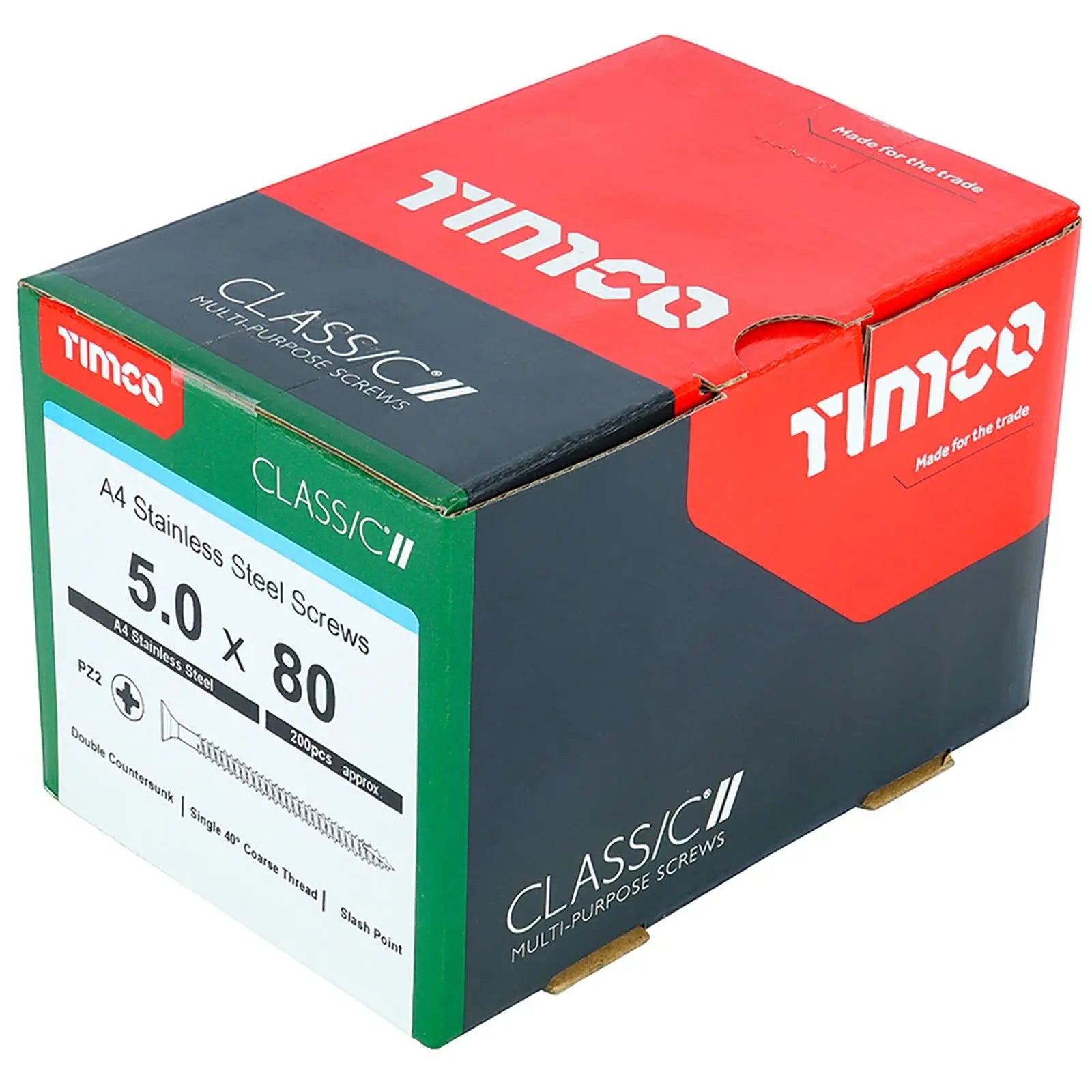 TIMCO Classic Wood Screw A4 Stainless Steel Countersunk Multi Purpose  White Rose Tools