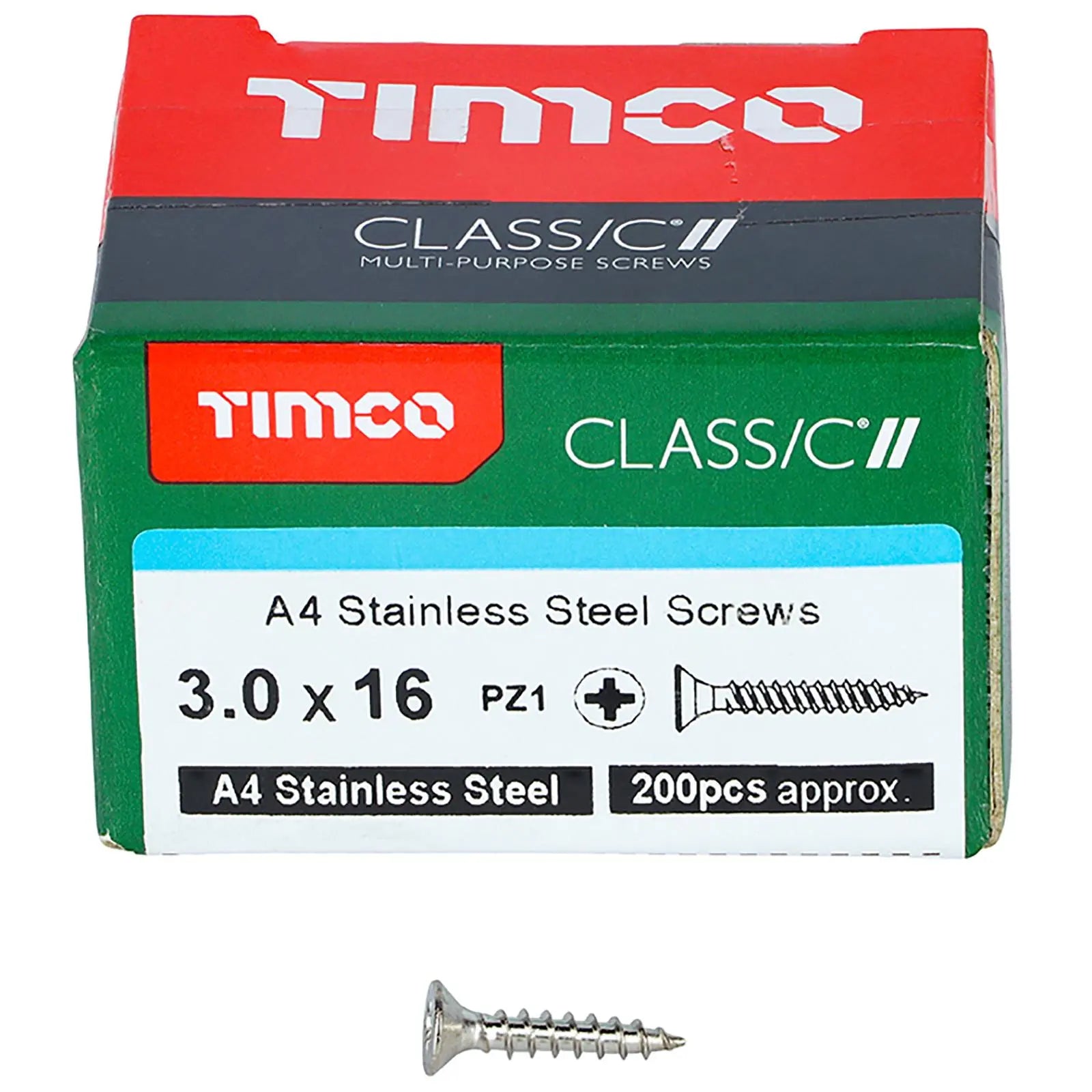 TIMCO Classic Wood Screw A4 Stainless Steel Countersunk Multi Purpose  White Rose Tools