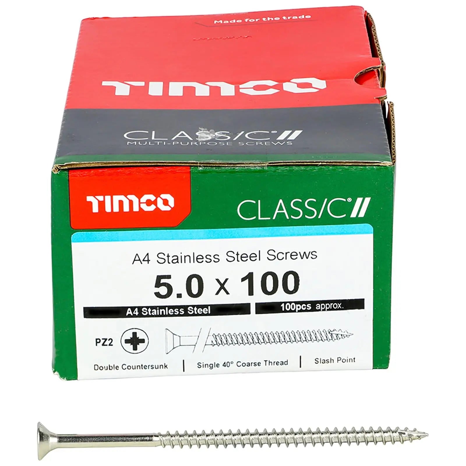 TIMCO Classic Wood Screw A4 Stainless Steel Countersunk Multi Purpose  White Rose Tools