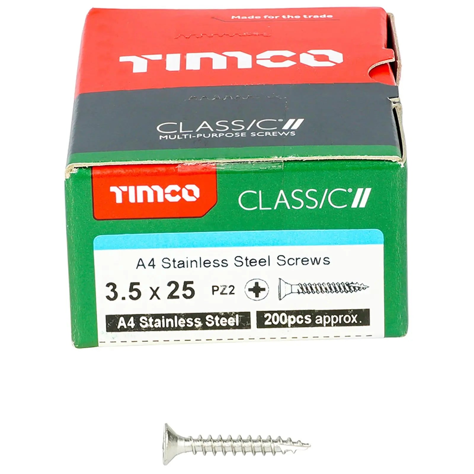 TIMCO Classic Wood Screw A4 Stainless Steel Countersunk Multi Purpose  White Rose Tools