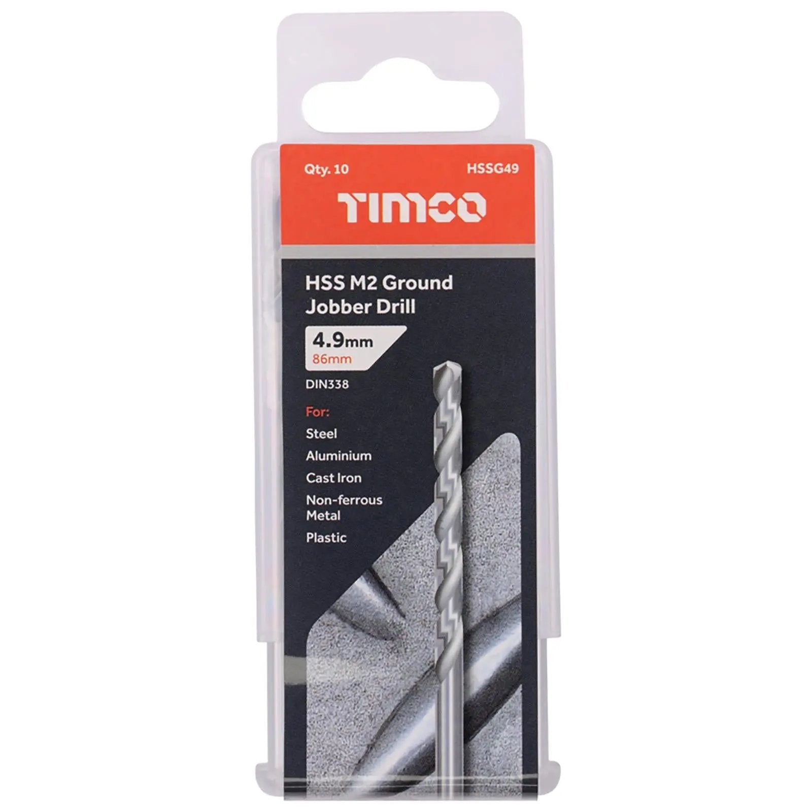 TIMCO HSS Drill Bits M2 Ground Jobber Drill Bit Pack DIN338 - Choose Size  White Rose Tools