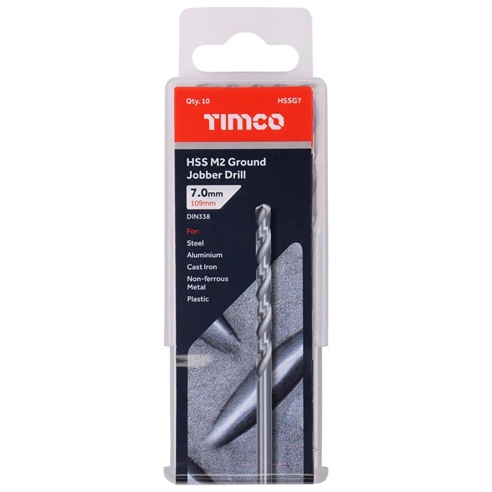 TIMCO HSS Drill Bits M2 Ground Jobber Drill Bit Pack DIN338 - Choose Size  White Rose Tools