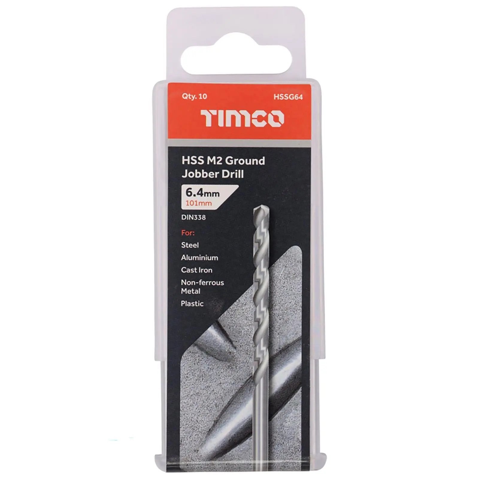 TIMCO HSS Drill Bits M2 Ground Jobber Drill Bit Pack DIN338 - Choose Size  White Rose Tools