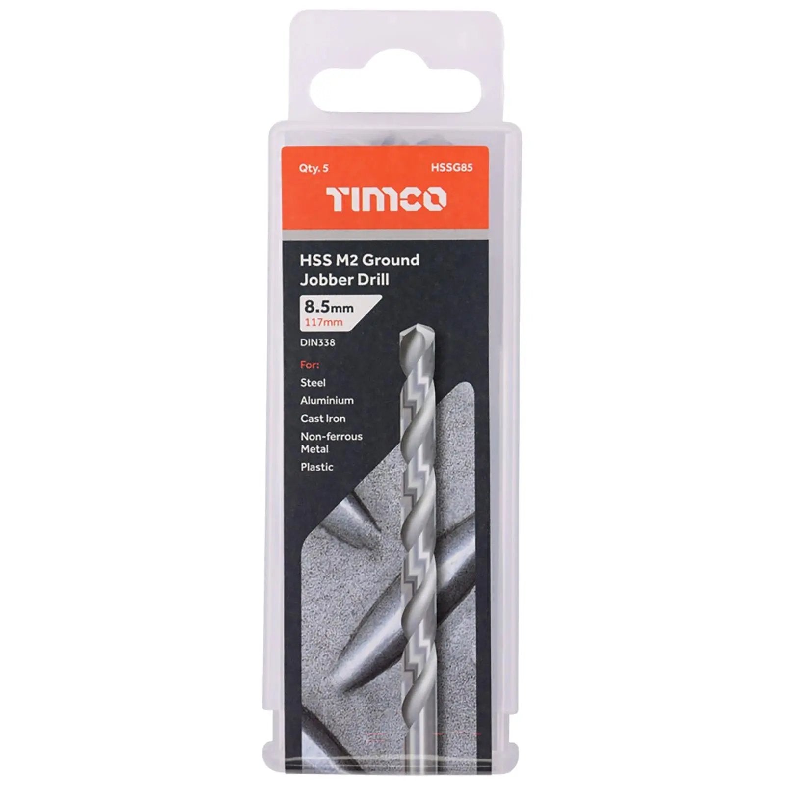 TIMCO HSS Drill Bits M2 Ground Jobber Drill Bit Pack DIN338 - Choose Size  White Rose Tools