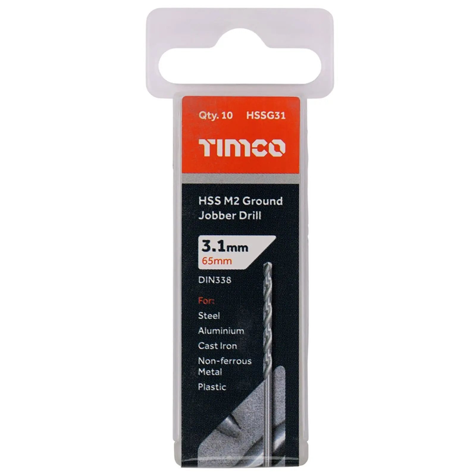 TIMCO HSS Drill Bits M2 Ground Jobber Drill Bit Pack DIN338 - Choose Size  White Rose Tools