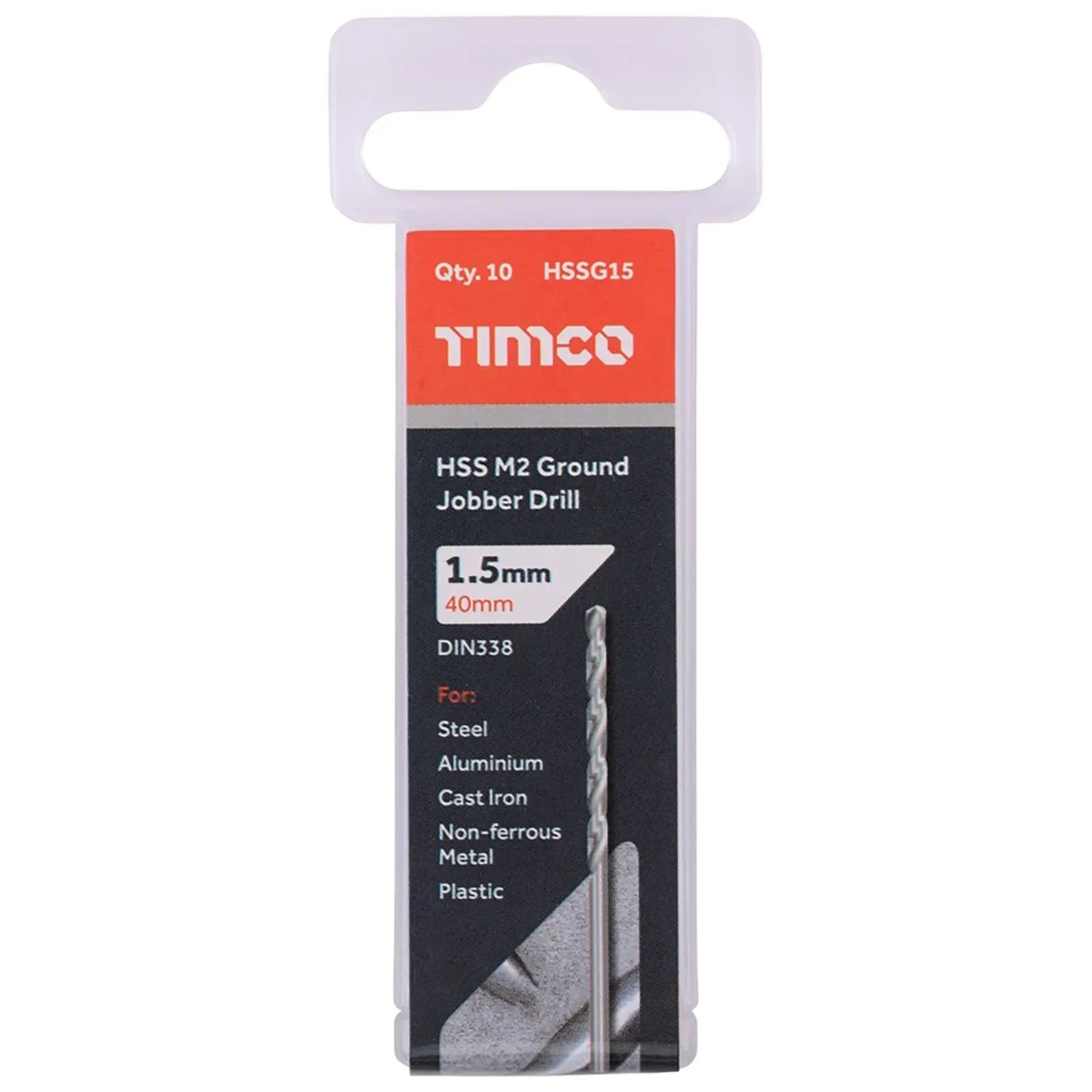 TIMCO HSS Drill Bits M2 Ground Jobber Drill Bit Pack DIN338 - Choose Size  White Rose Tools