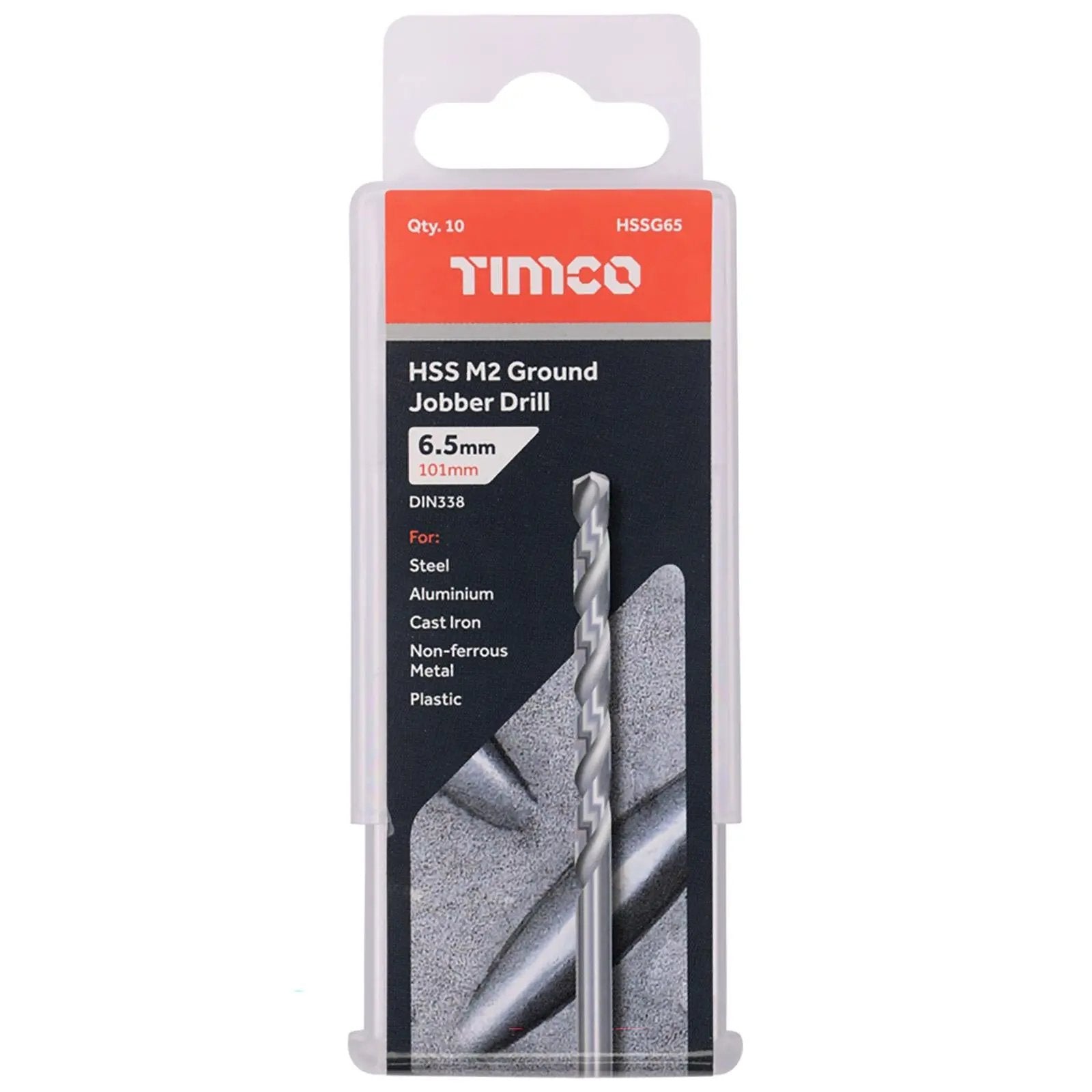 TIMCO HSS Drill Bits M2 Ground Jobber Drill Bit Pack DIN338 - Choose Size  White Rose Tools