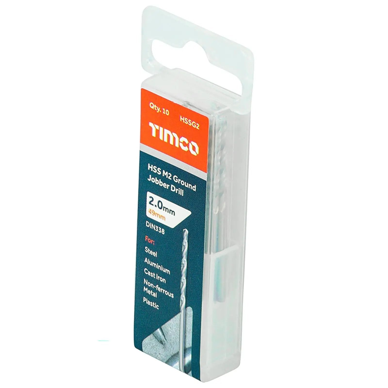 TIMCO HSS Drill Bits M2 Ground Jobber Drill Bit Pack DIN338 - Choose Size  White Rose Tools