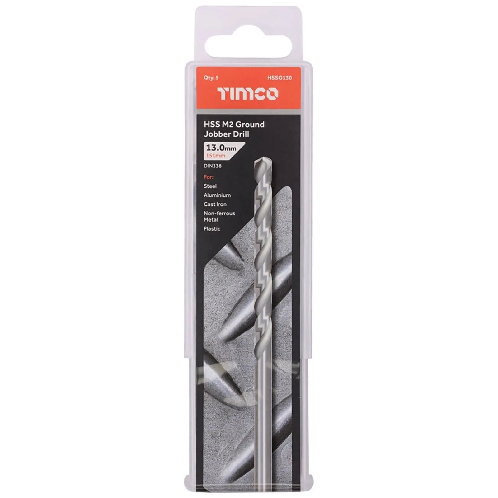 TIMCO HSS Drill Bits M2 Ground Jobber Drill Bit Pack DIN338 - Choose Size  White Rose Tools