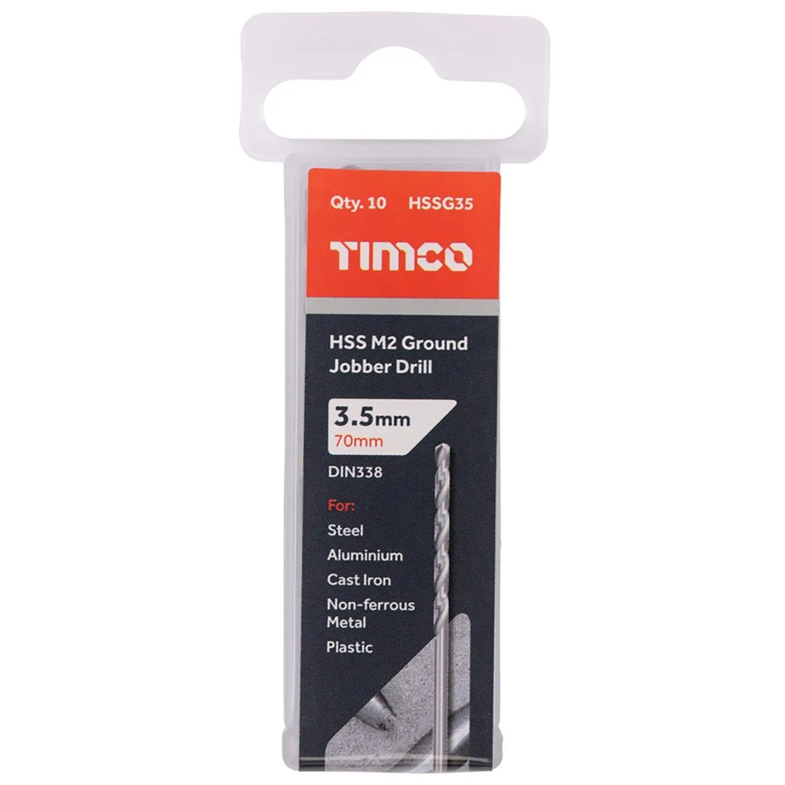 TIMCO HSS Drill Bits M2 Ground Jobber Drill Bit Pack DIN338 - Choose Size  White Rose Tools