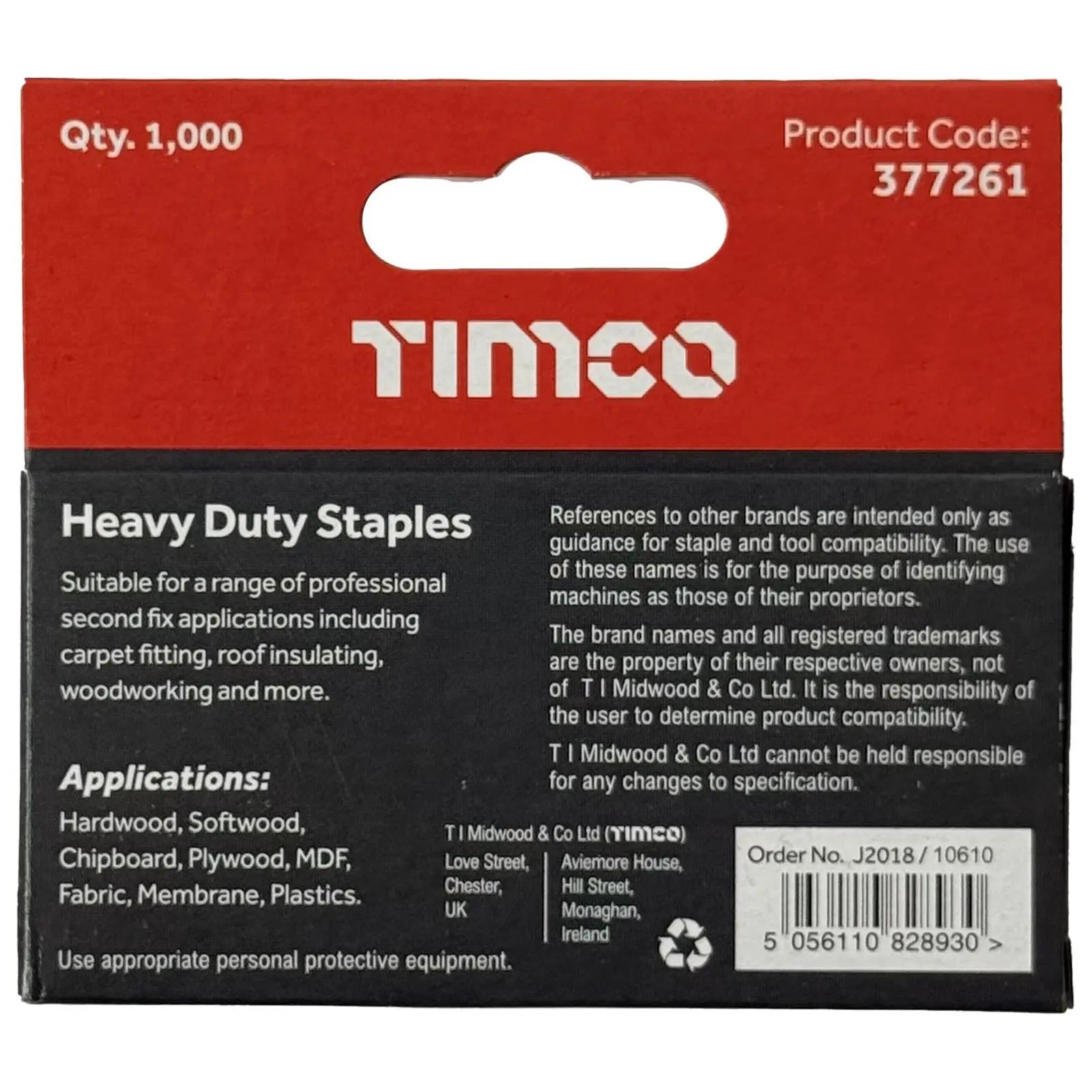 TIMCO Heavy Duty Staples A2 Stainless Steel 1000 Staples Type 140 T50 - Choose Size  White Rose Tools